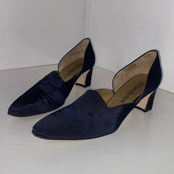 YSL Vogue Arianna D’Orsay pumps in Navy fabric & leather Made in Italy EUC 9 Nar - Picture 13 of 13